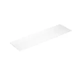 Badezimmer Inspiration mit Badezimmerschränken in moderner blauer Farbe, eleganter Aufsatzwaschbecken und großem quadratischem Spiegel mit Licht, weiße Fischgrätfliesen sorgen für einen stilvollen und klassischen Look