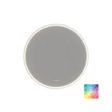 Großes und stilvolles Badezimmer mit Badezimmermöbeln in hellblauen Farben und nordischem Stil