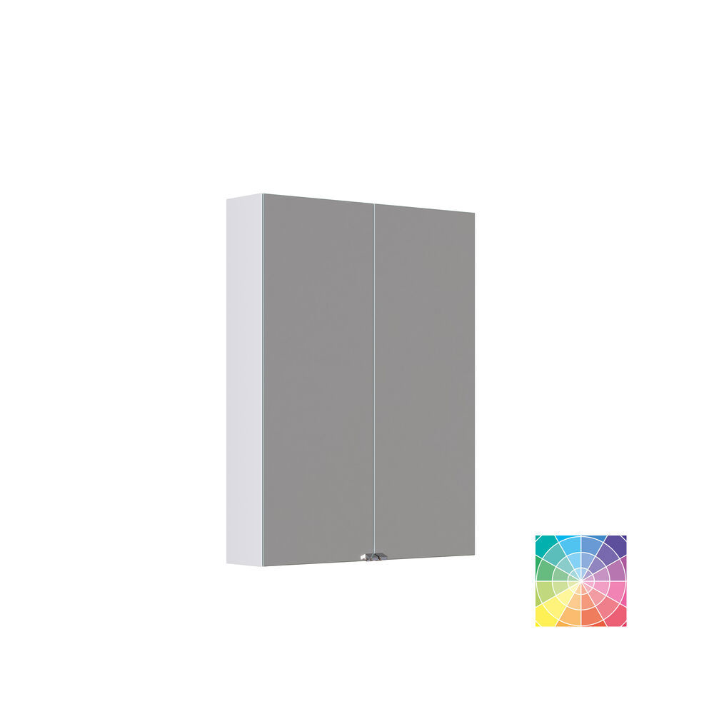 Kleine Badezimmerinspiration mit Waschbeckenunterschrank in Sonderfarbe mit integriertem Griff, Spiegelschrank mit Lampen, Dekorationsspiegel mit getöntem Glasregal, weiße Fischgrätfliesen für ein stilvolles und klassisches Aussehen.