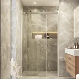 Inspiration für ein Badezimmer mit einer Duschabtrennung mit Schiebetüren für einen eleganten und luxuriösen Look in Ihrem Badezimmer