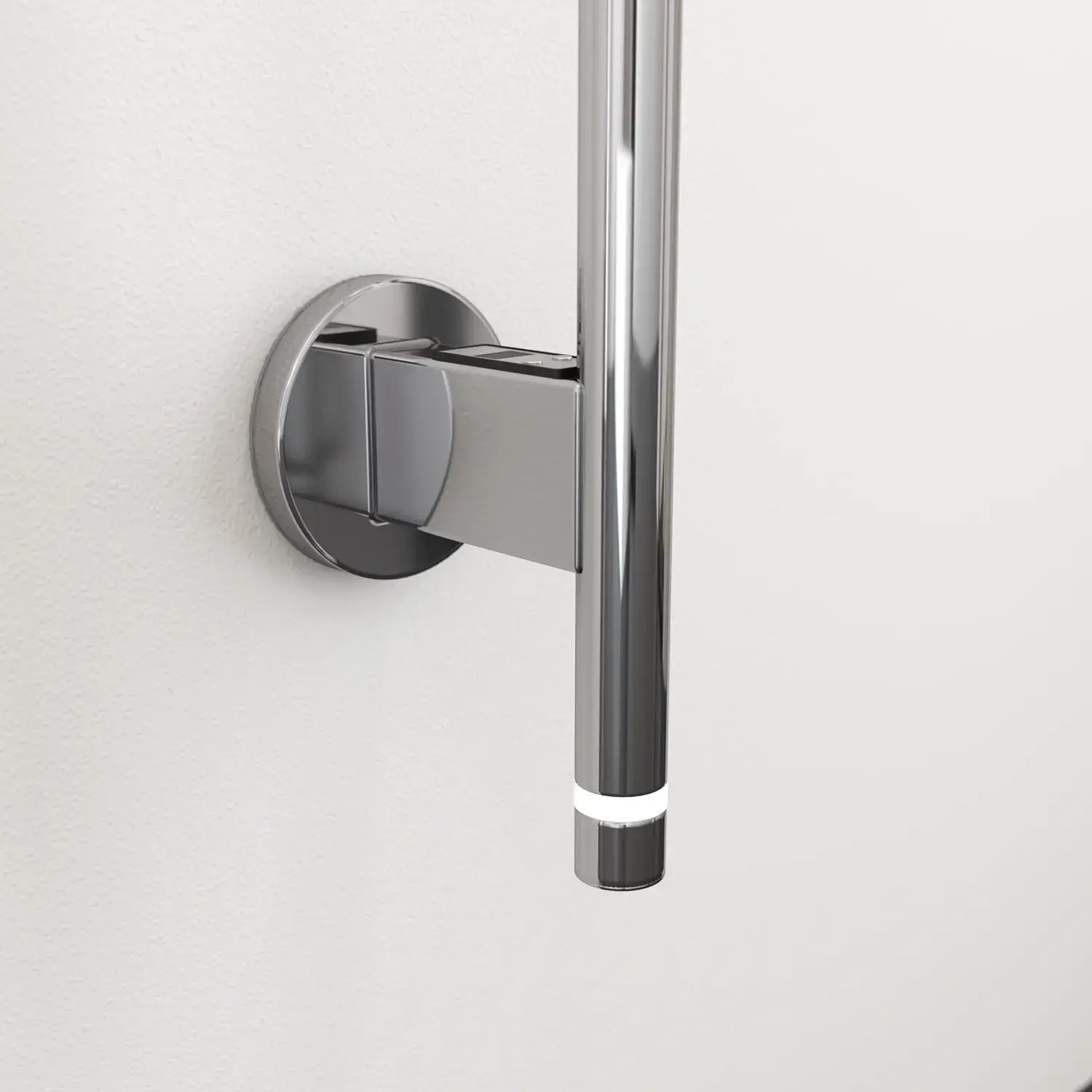 Badezimmerinspiration mit elektrischem Handtuchwärmer, der Ihre Handtücher angenehm warm hält und das Badezimmererlebnis exklusiv macht.