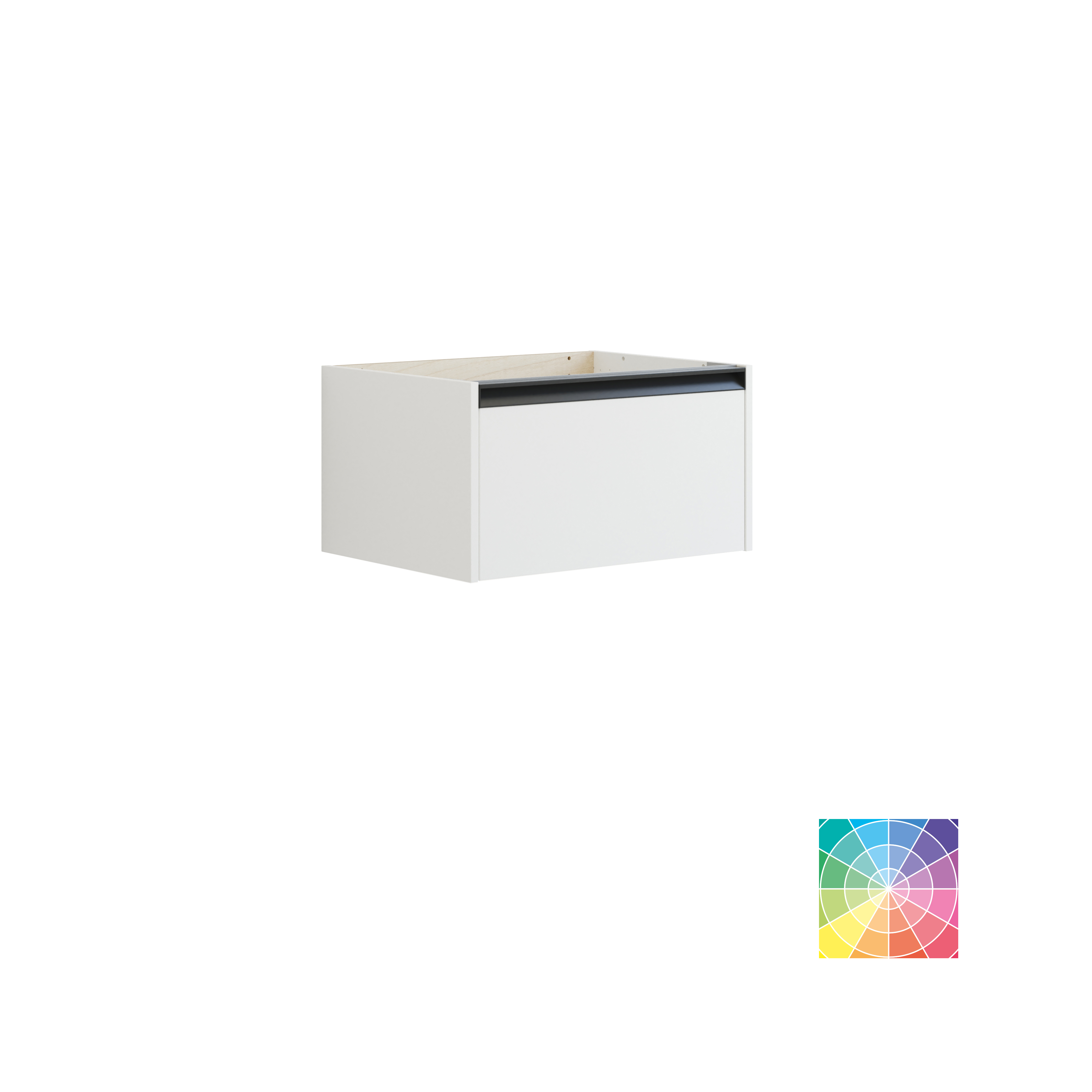 Kleine Badezimmerinspiration mit Waschbeckenunterschrank in Sonderfarbe mit integriertem Griff, Spiegelschrank mit Lampen, Dekorationsspiegel mit getöntem Glasregal, weiße Fischgrätfliesen für ein stilvolles und klassisches Aussehen.