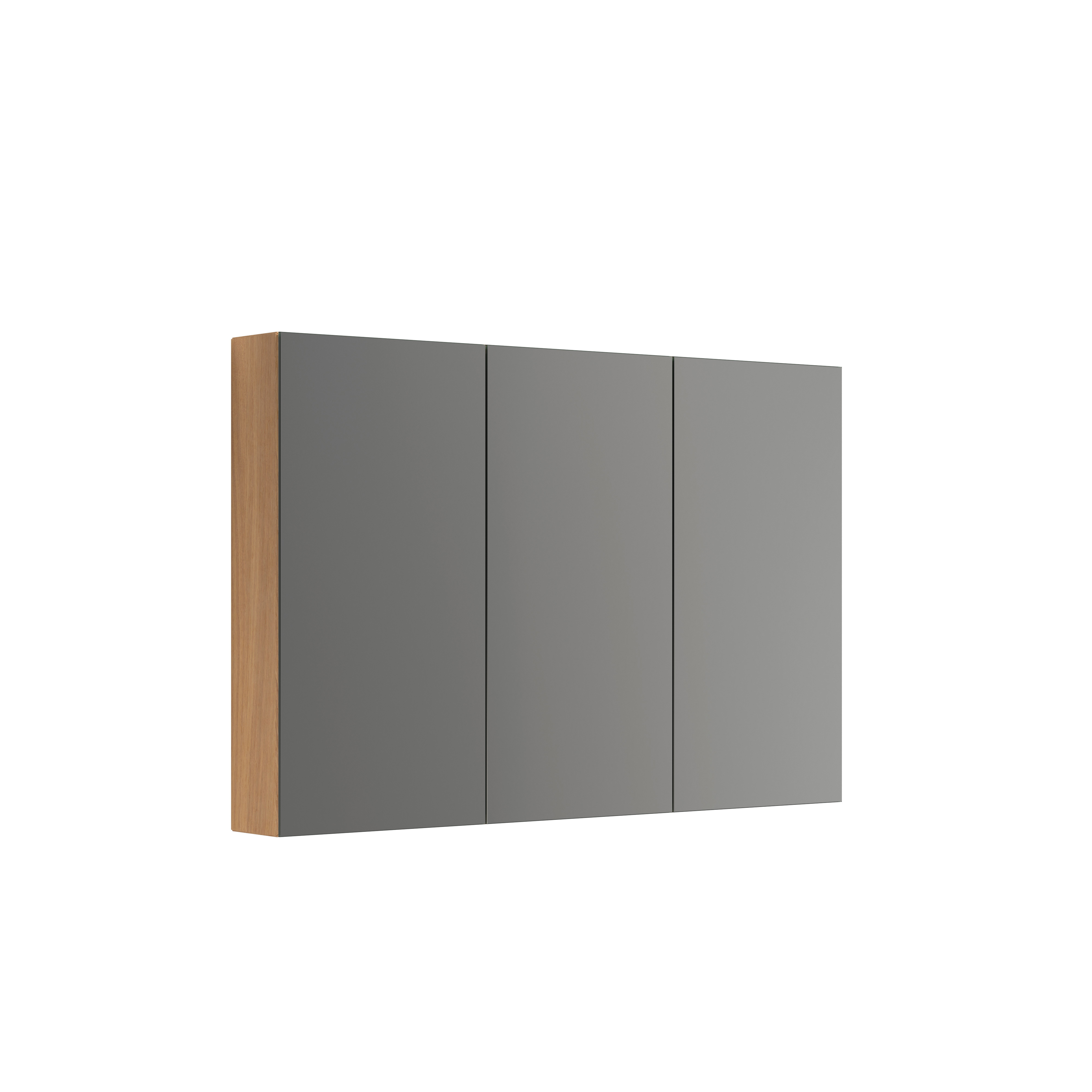 Modernes Badezimmer im nordischen Stil mit hellem Holz, eleganter Beleuchtung, Spiegelschrankwand und stilvoller Einrichtung, die eine warme und einladende Atmosphäre schafft.